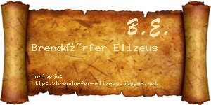 Brendörfer Elizeus névjegykártya